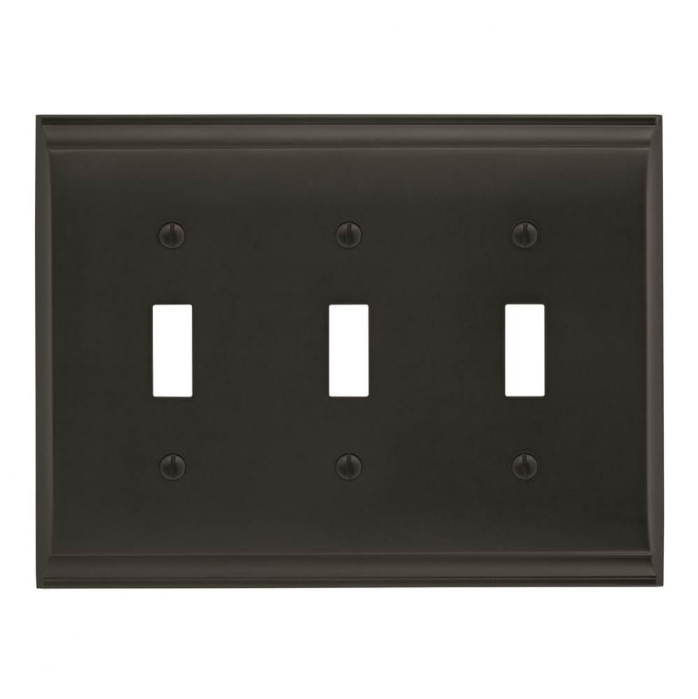 Candler 3 Toggle Black Bronze Wall Plate