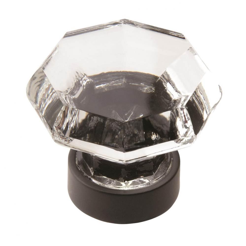 Traditional Classics 1-5/16 in (33 mm) Diameter Clear/Black Bronze Cabinet Knob