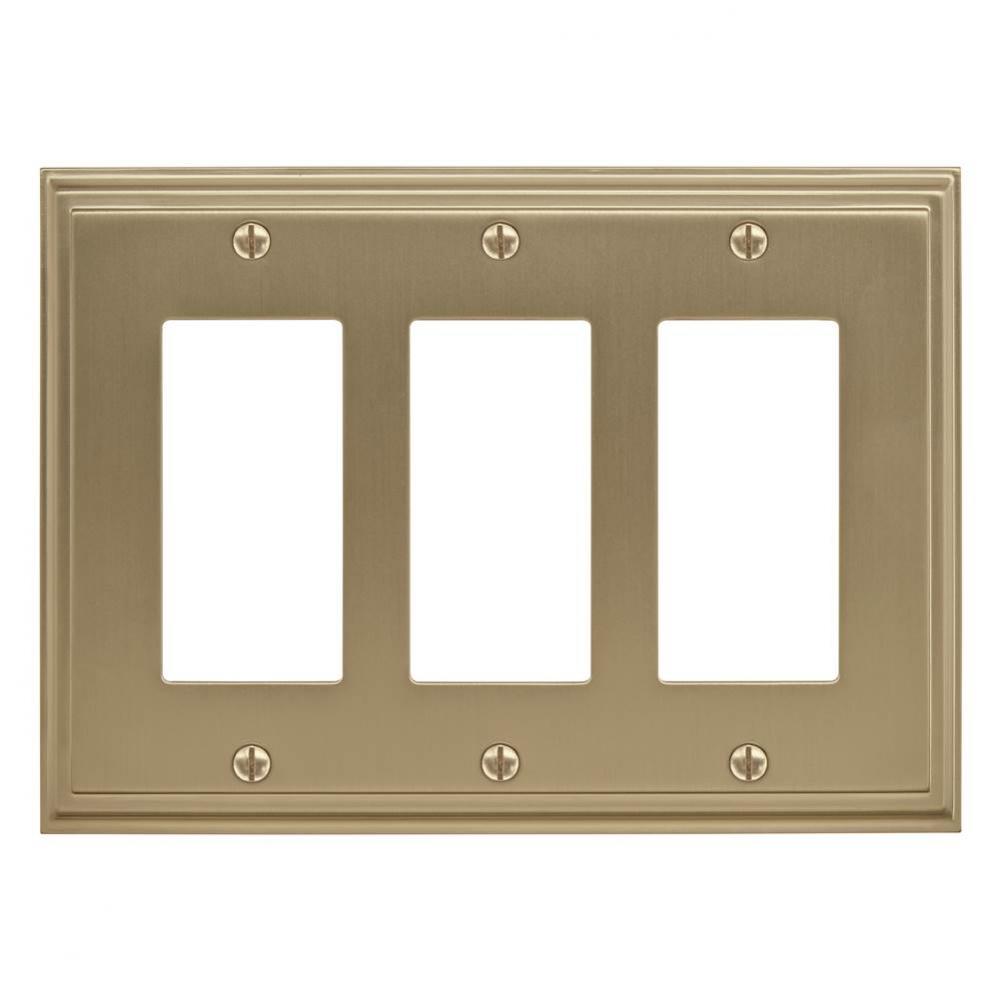 Mulholland 3 Rocker Golden Champagne Wall Plate