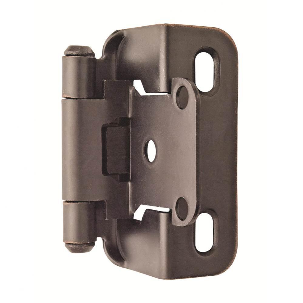 1/2in (13 mm) Overlay Self-Closing, Partial Wrap Oil-Rubbed Bronze Hinge - 2 Pack