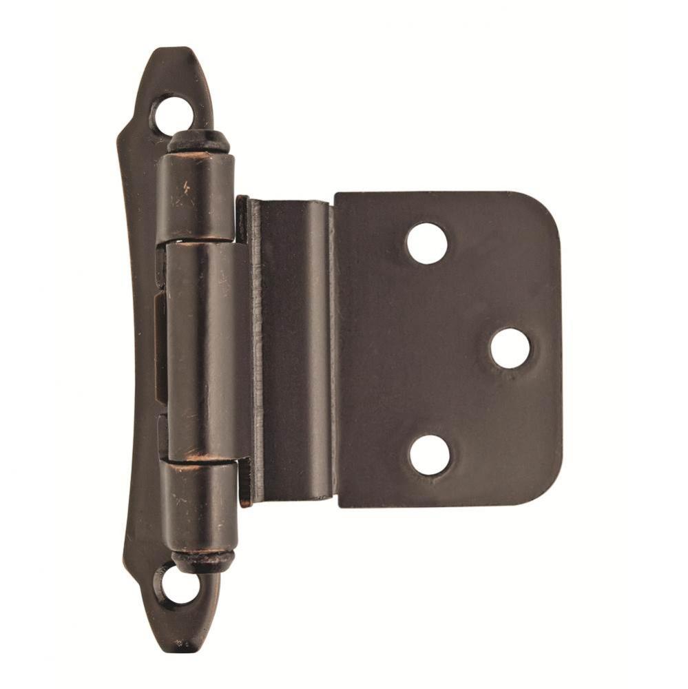 3/8in (10 mm) Inset Self-Closing, Face Mount Oil-Rubbed Bronze Hinge - 2 Pack