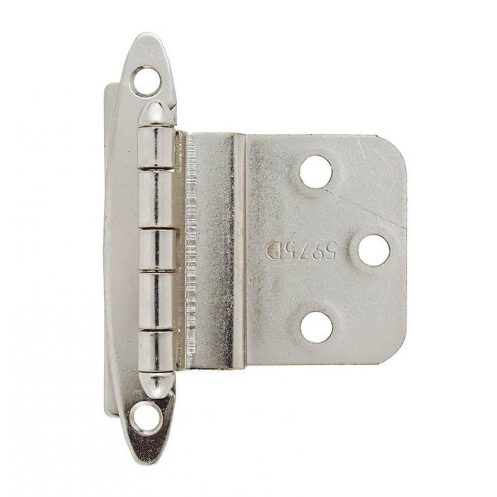 3/8in (10 mm) Inset Non Self-Closing, Face Mount Polished Chrome Hinge - 2 Pack