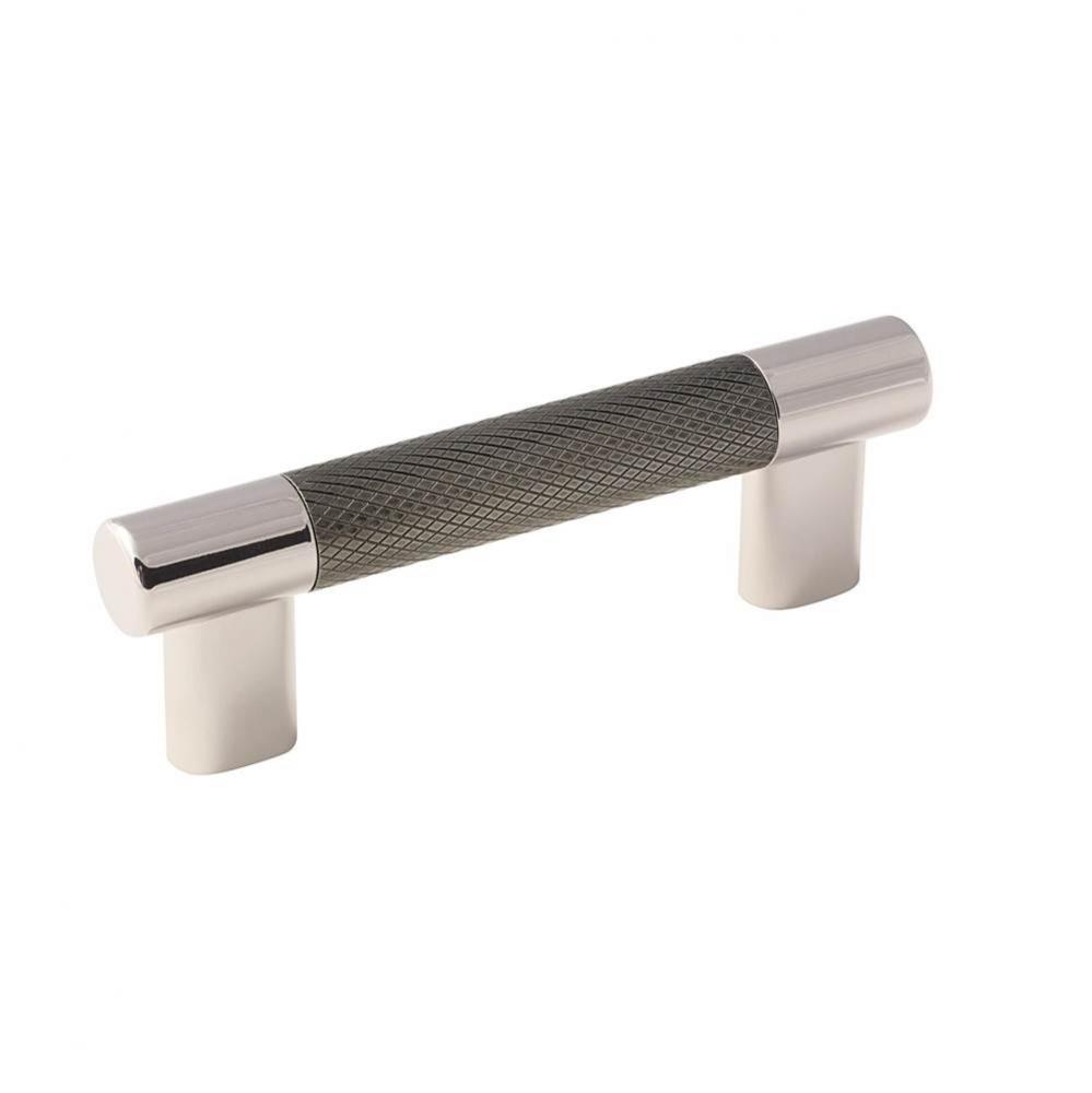 Esquire 3in and 3-3/4 in (76mm and 96 mm) Center-to-Center Polished Nickel/Gunmetal Cabinet Pull