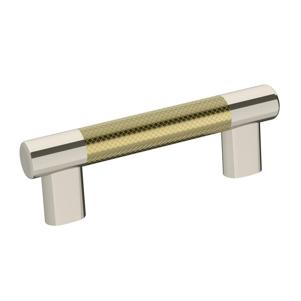 Esquire 3 in and 3-3/4 in (76mm and 96 mm) Center-to-Center Polished Nickel/Golden Champagne Cabin