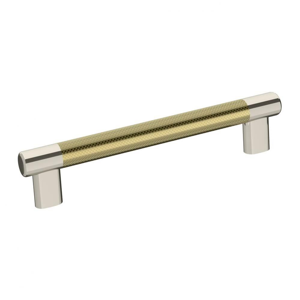 Esquire 6-5/16 in (160 mm) Center-to-Center Polished Nickel/Golden Champagne Cabinet Pull