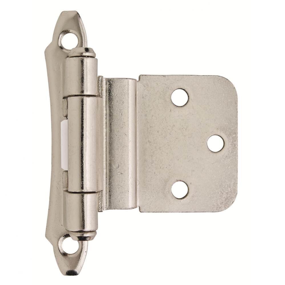 3/8in (10 mm) Inset Self-Closing, Face Mount Polished Chrome Hinge - 2 Pack