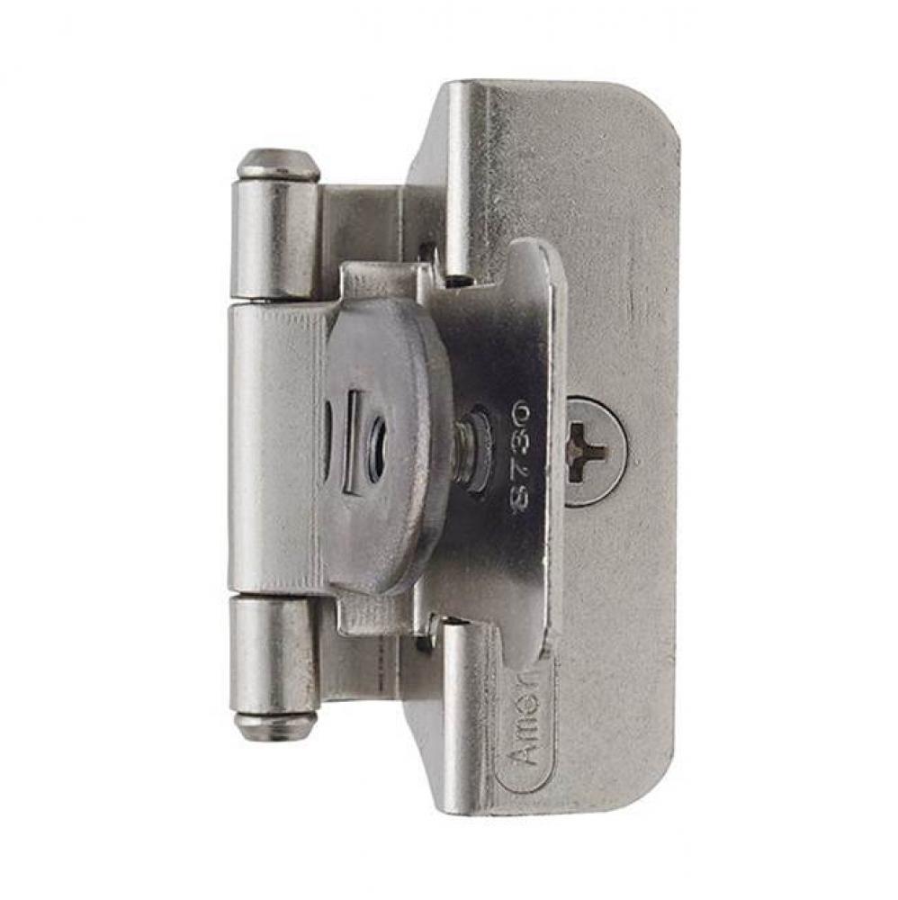 1/4 in (6 mm) Overlay Double Demountable Satin Nickel Hinge - 2 Pack