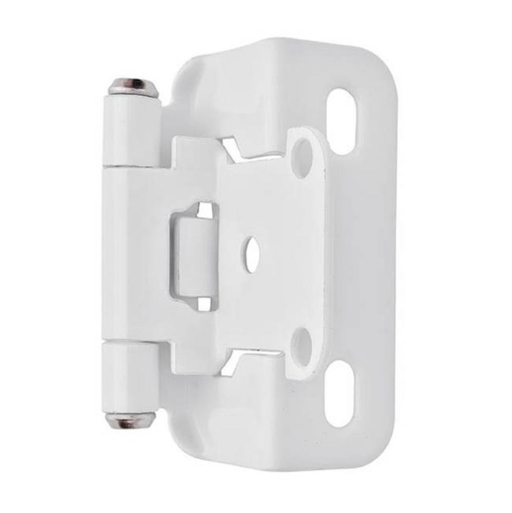 1/2in (13 mm) Overlay Self-Closing, Partial Wrap White Hinge - 2 Pack