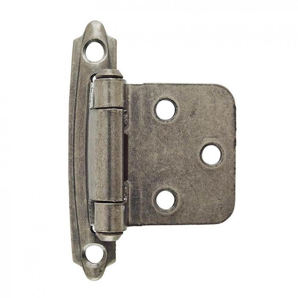 Variable Overlay Self-Closing, Face Mount Weathered Nickel Hinge - 2 Pack