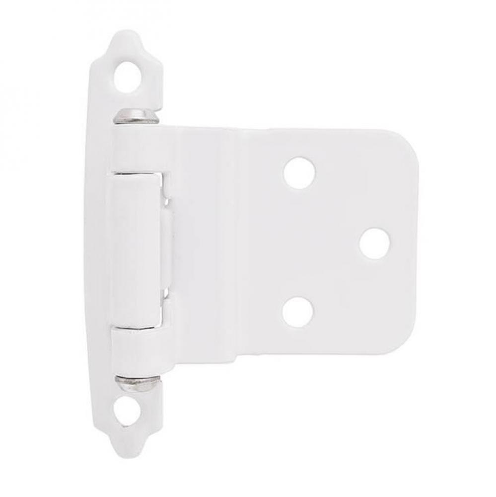 3/8in (10 mm) Inset Self-Closing, Face Mount White Hinge - 2 Pack