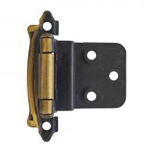 Amerock BPR7328AE - 3/8in (10 mm) Inset Self-Closing, Face Mount Antique Brass Hinge - 2 Pack