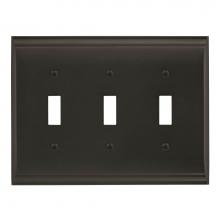 Amerock BP36502BBR - Candler 3 Toggle Black Bronze Wall Plate