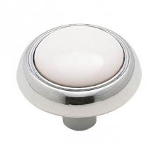 Amerock 262WCH - Allison Value 1-3/16 in (30 mm) Diameter White/Polished Chrome Cabinet Knob