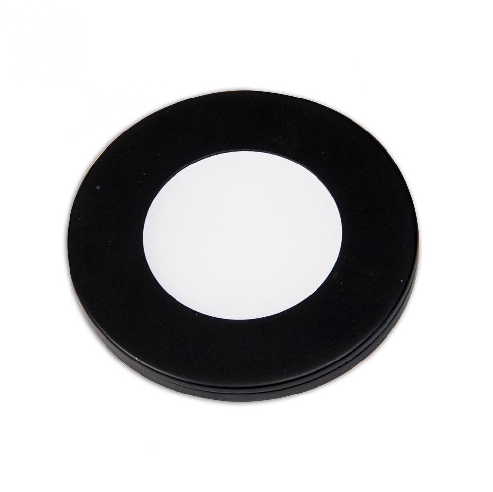 24VDC Surface/Recess Mount LED Slim Puck 2700K, Black