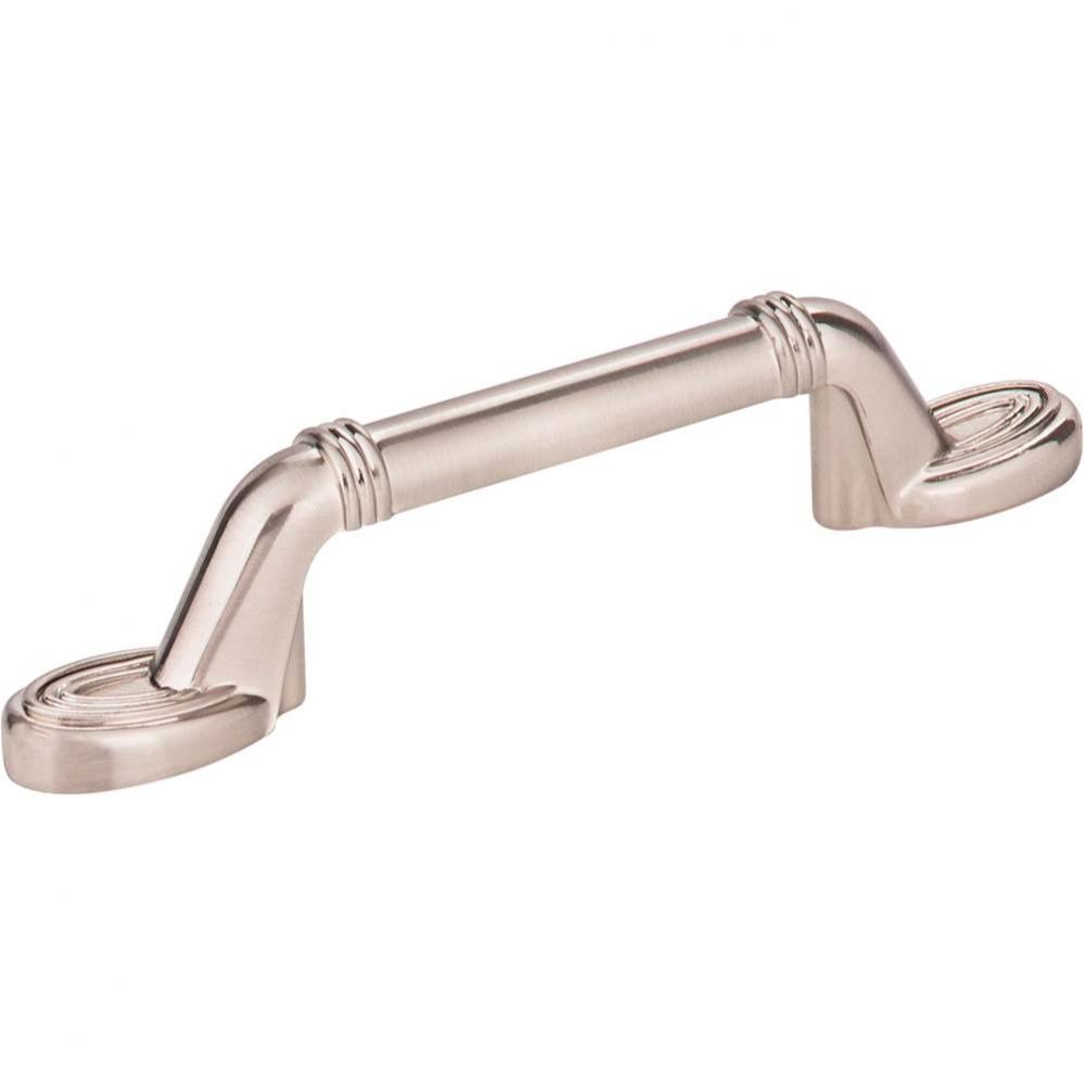 3&apos;&apos; Center-to-Center Satin Nickel Ringed Detail Vienna Cabinet Pull