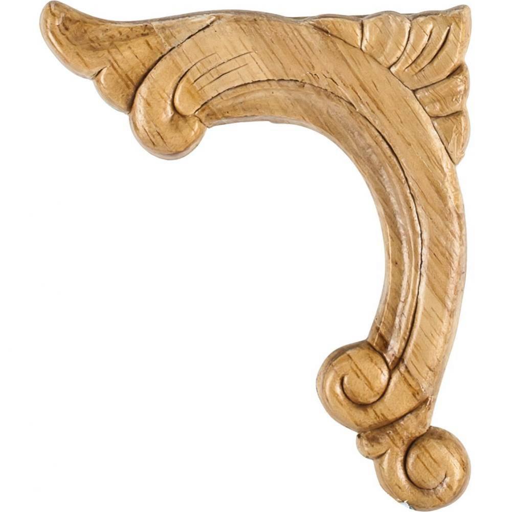 3-3/4&apos;&apos; W x 5/16&apos;&apos; D x 4-1/2&apos;&apos; H Left Pressed Rubberwood Acanthus Co