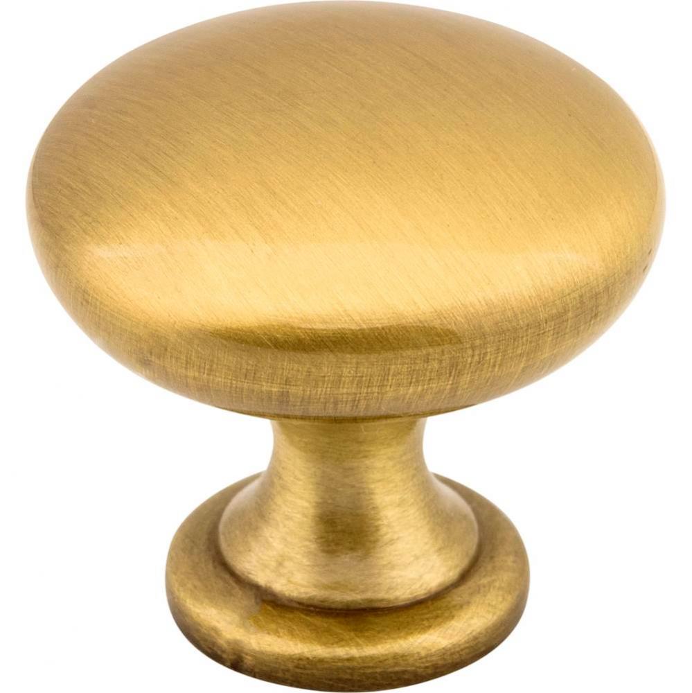 1-3/16&apos;&apos; Diameter Satin Brass Madison Cabinet Mushroom Knob