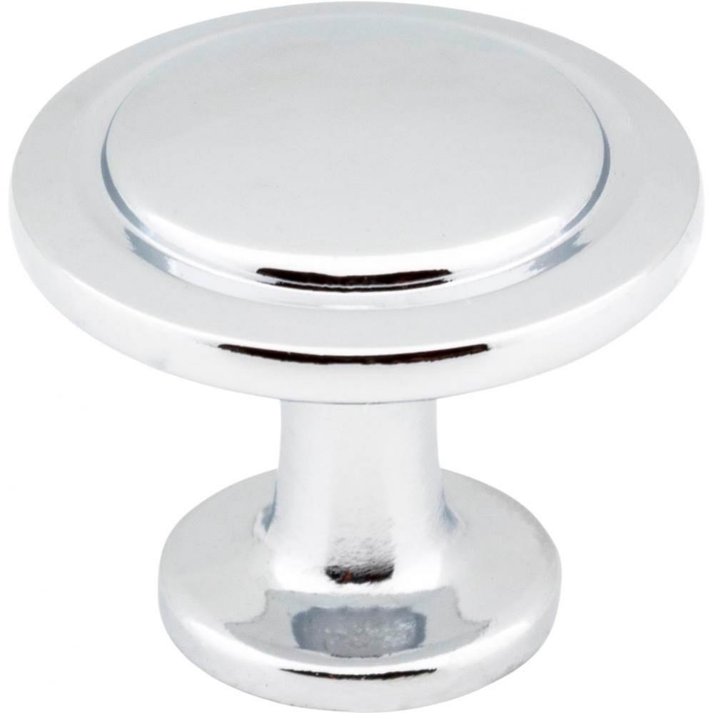 1-1/4&apos;&apos; Diameter Polished Chrome Round Button Gatsby Cabinet Knob