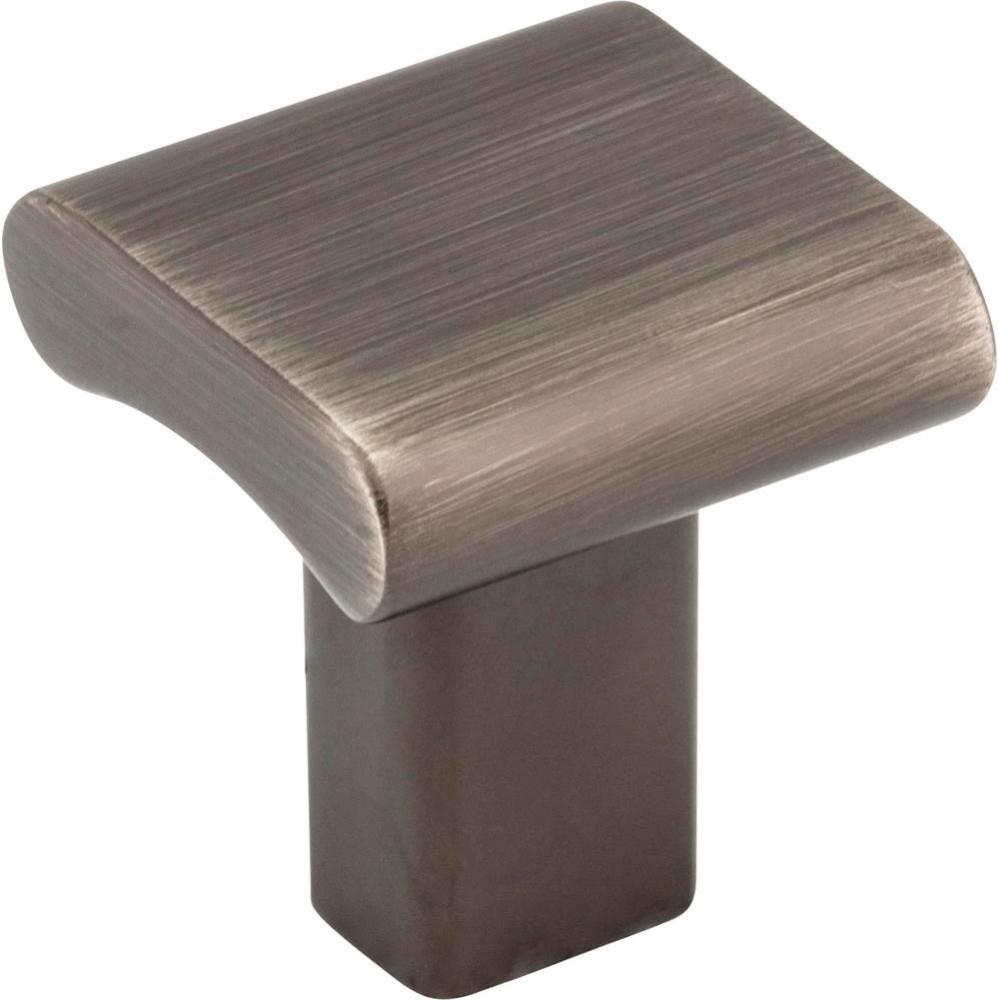 1&apos;&apos; Overall Length Brushed Pewter Square Park Cabinet Knob