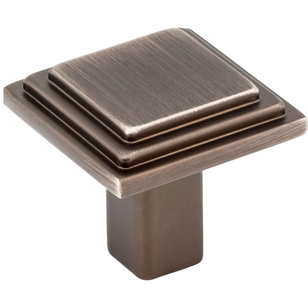 1-1/8&apos;&apos; Overall Length Brushed Pewter Square Calloway Cabinet Knob