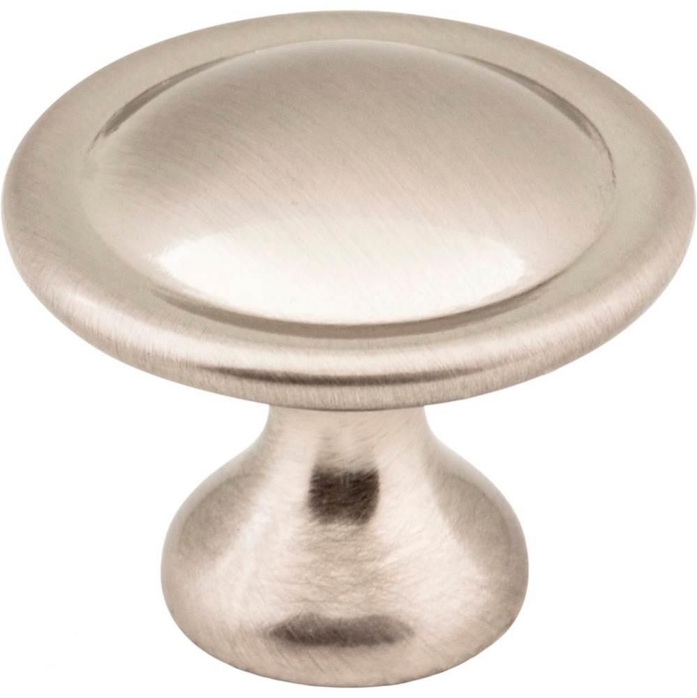1-1/8&apos;&apos; Diameter Satin Nickel Button Watervale Cabinet Mushroom Knob
