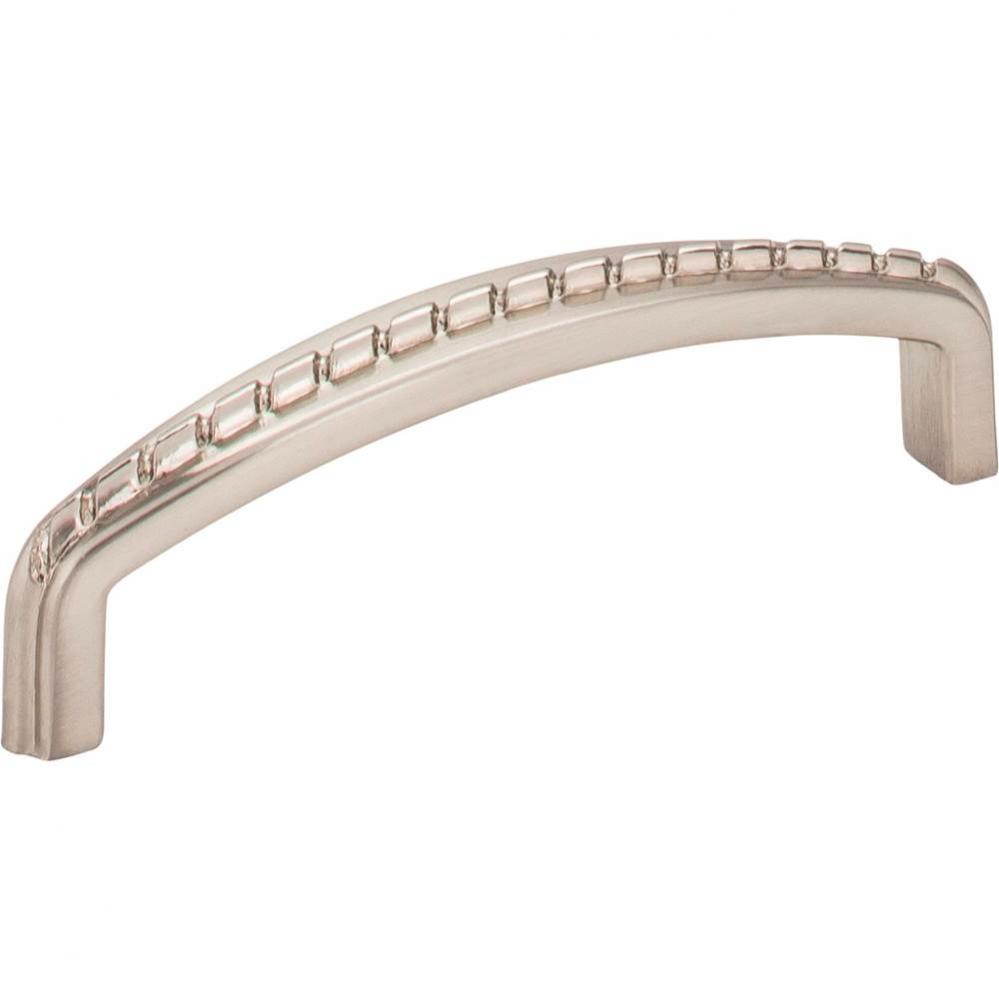 96 mm Center-to-Center Satin Nickel Rope Detailed Cypress Cabinet Pull