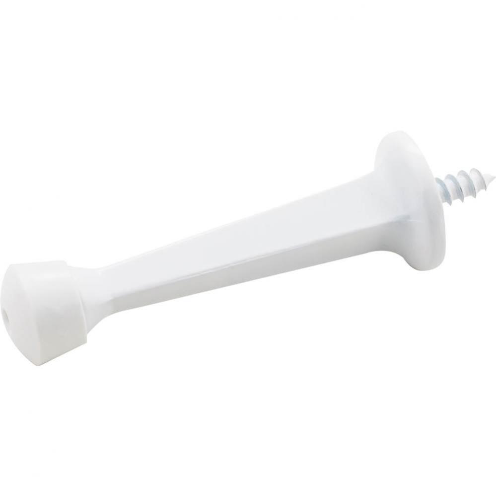 Solid Door Stop with Fixed Screw Attachment -  White