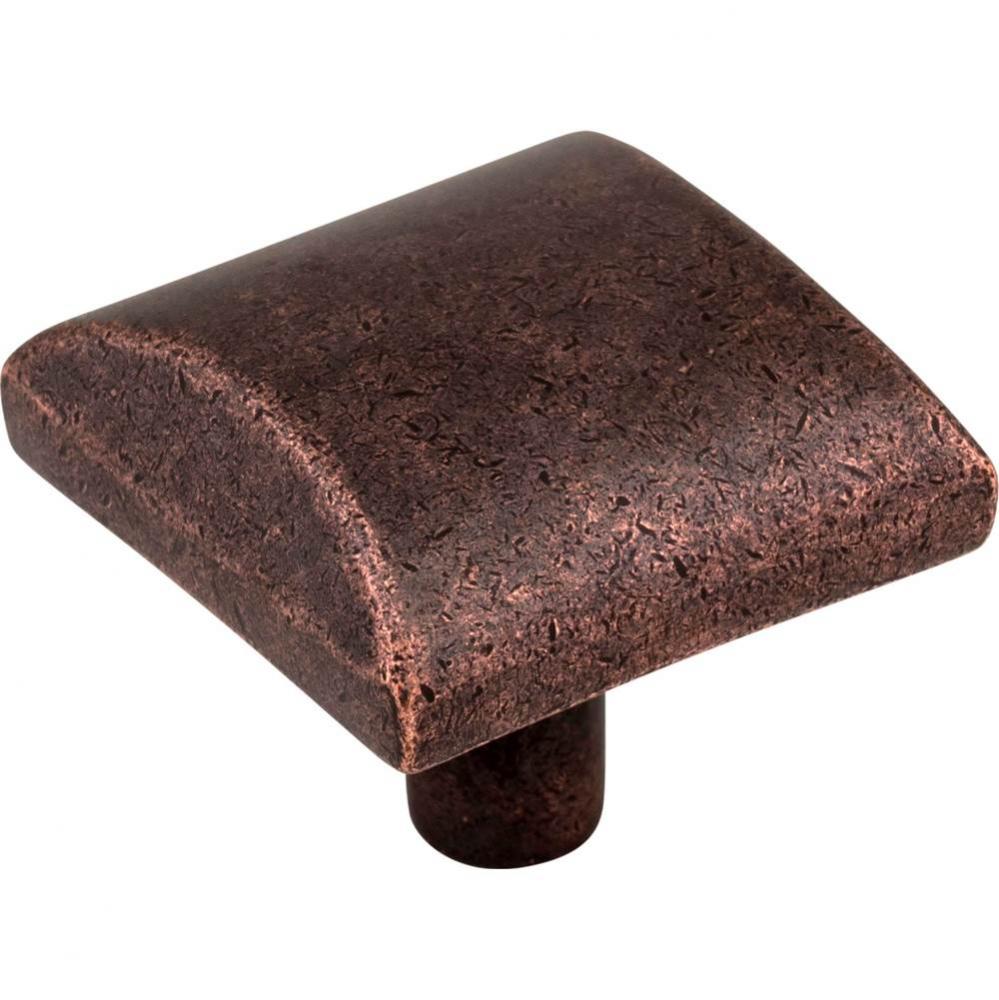 1-1/8&apos;&apos; Overall Length Distressed Oil Rubbed Bronze Square Glendale Cabinet Knob