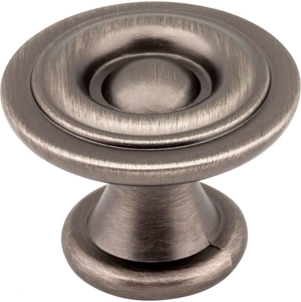 1-3/16&apos;&apos; Diameter Brushed Pewter Button Syracuse Cabinet Knob