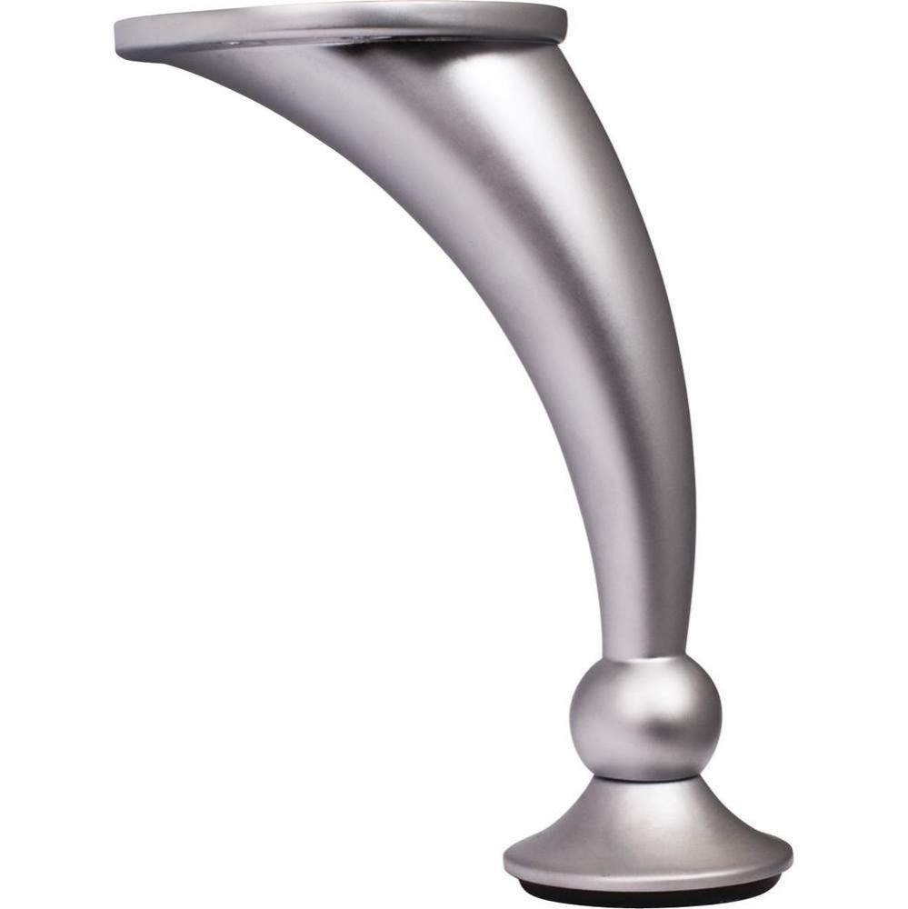 Adjustable 4-1/2&apos;&apos; - 4-5/8&apos;&apos; Dull Chrome Round Curved Metal Furniture Leg