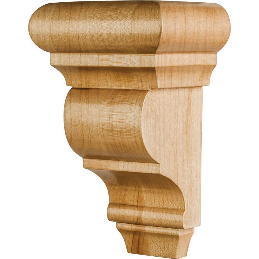 3&apos;&apos; W x 2-1/2&apos;&apos; D x 5&apos;&apos; H Rubberwood Smooth Corbel