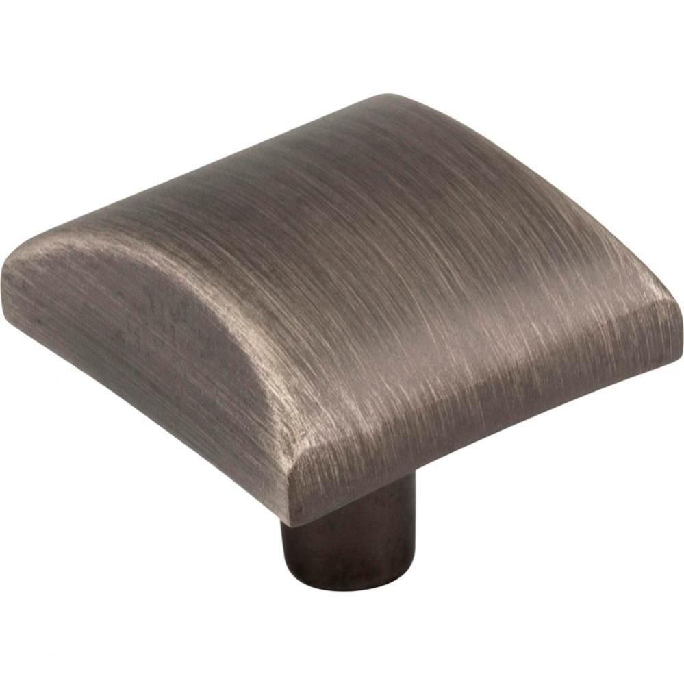 1-1/8&apos;&apos; Overall Length Brushed Pewter Square Glendale Cabinet Knob