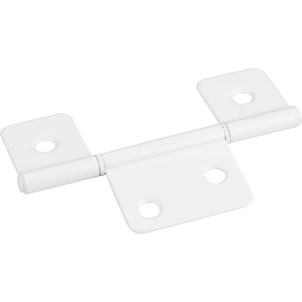 Bright White 3-1/2&apos;&apos; Three Leaf Fixed Pin Swaged Non-Mortise Hinge