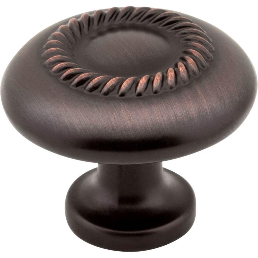 1-1/4&apos;&apos; Diameter Brushed Oil Rubbed Bronze Rope Detailed Cypress Cabinet Mushroom Knob