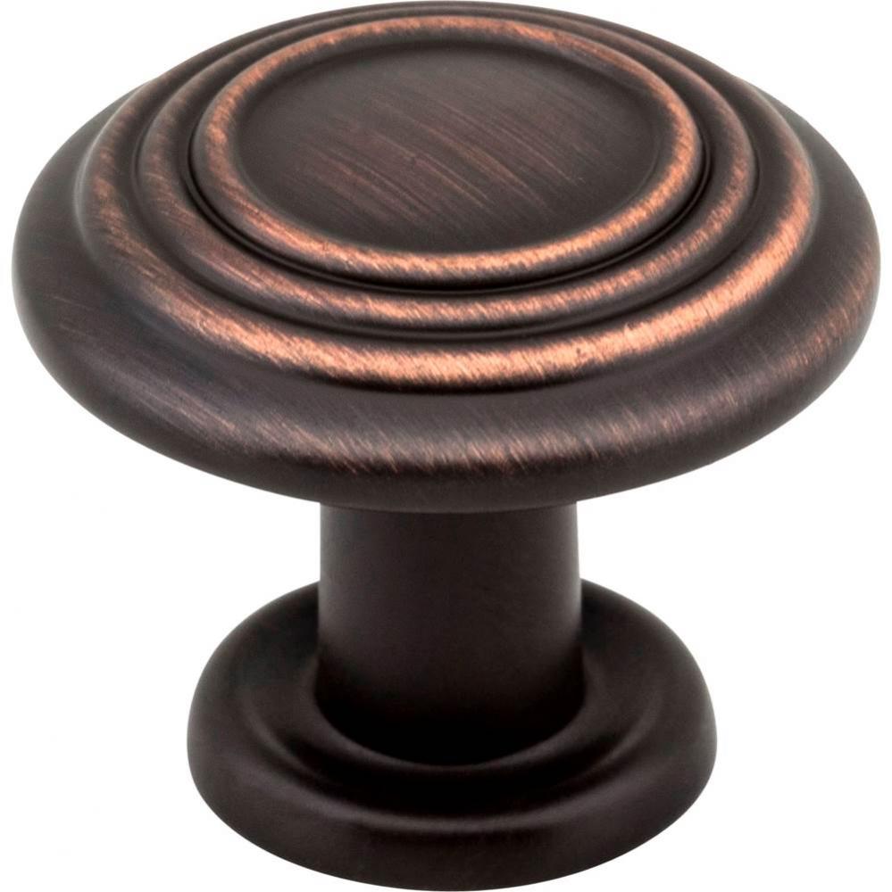 1-1/4&apos;&apos; Diameter Brushed Oil Rubbed Bronze Stacked Ring Vienna Cabinet Mushroom Knob