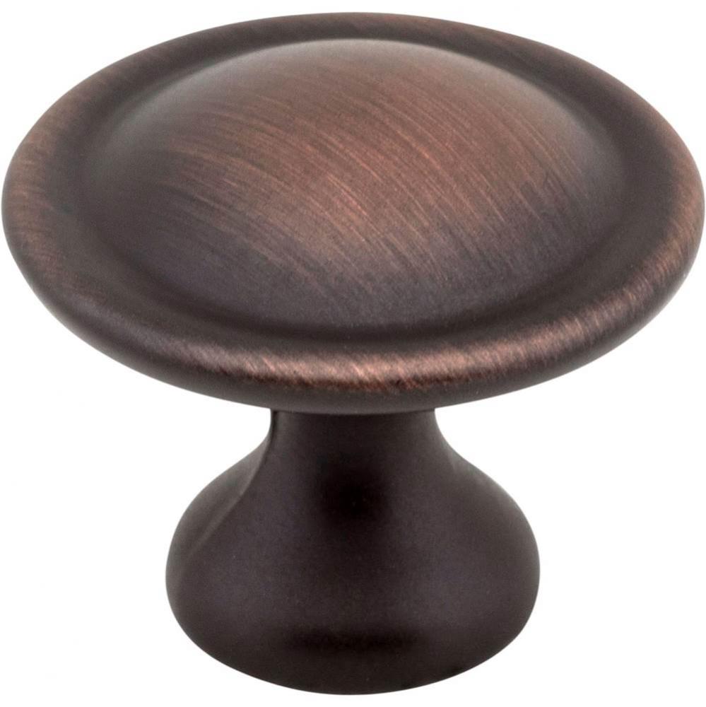 1-1/8&apos;&apos; Diameter Brushed Oil Rubbed Bronze Button Watervale Cabinet Mushroom Knob