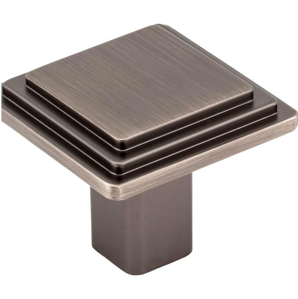 1-1/4&apos;&apos; Overall Length Brushed Pewter Square Calloway Cabinet Knob