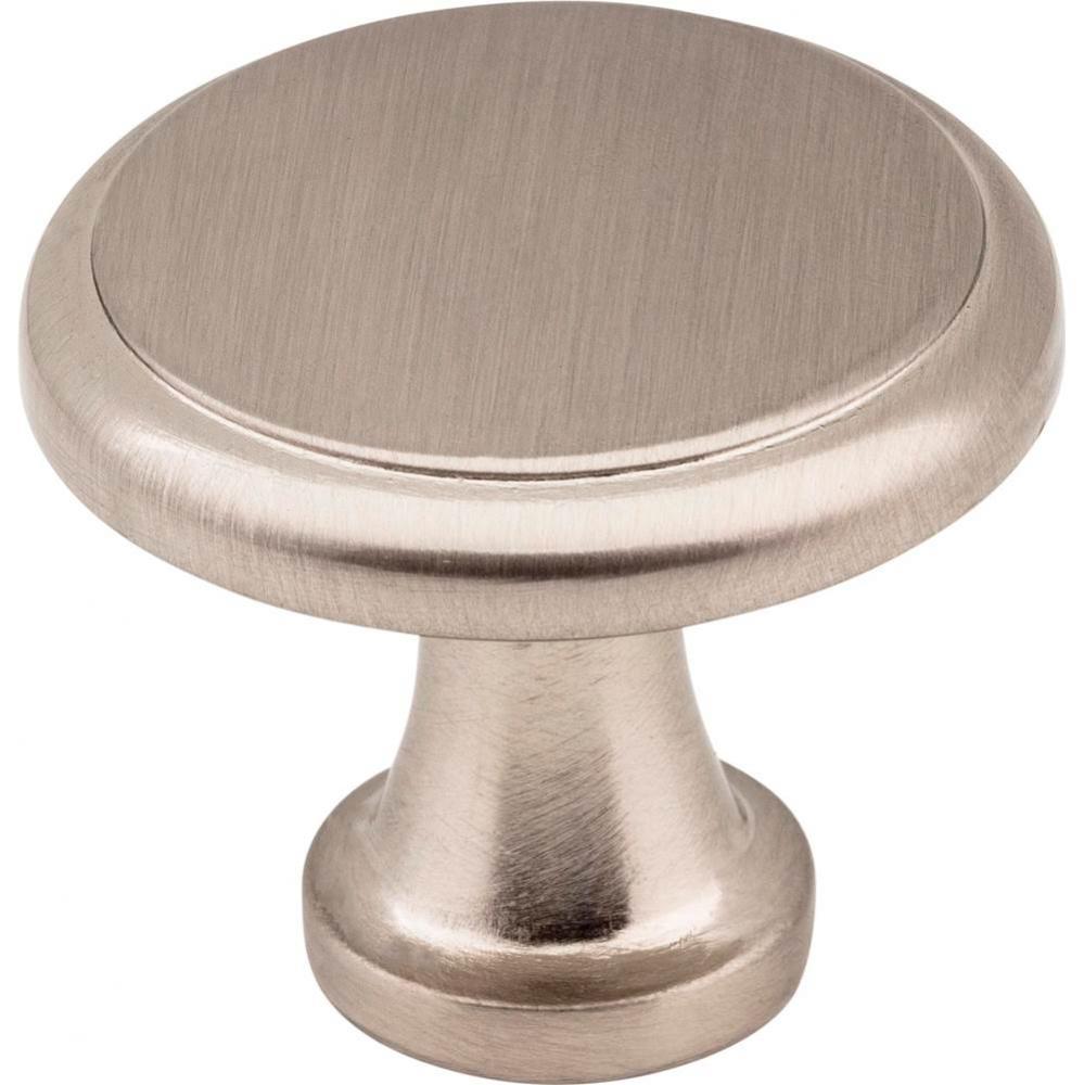 1-3/16&apos;&apos; Diameter Satin Nickel Kenner Cabinet Mushroom Knob