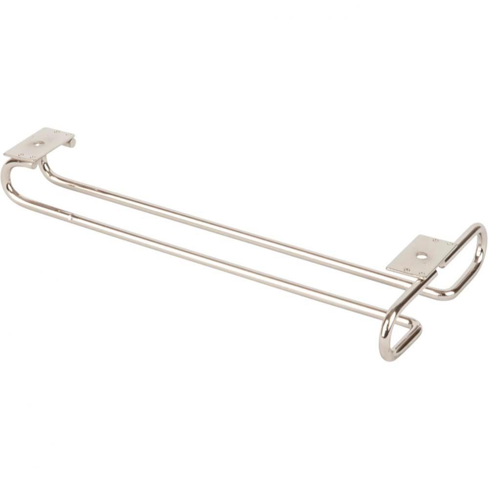 Satin Nickel Under Cabinet Stemware Rack