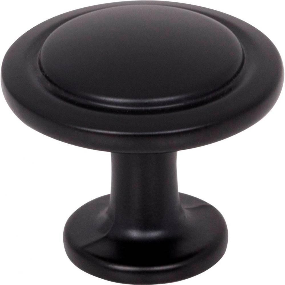 1-1/4&apos;&apos; Diameter Matte Black Round Button Gatsby Cabinet Knob