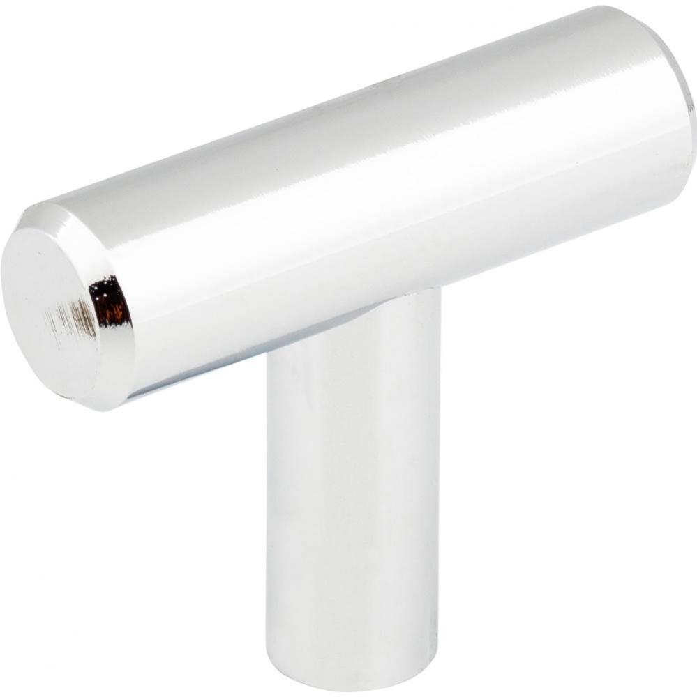 1-9/16&apos;&apos; Overall Length Polished Chrome Naples Cabinet &apos;&apos;T&apos;&apos; Knob