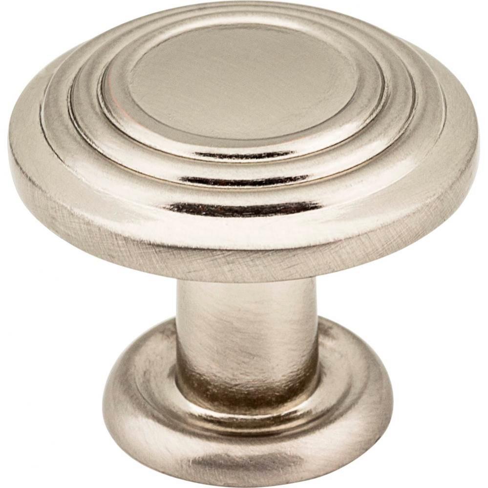 1-1/4&apos;&apos; Diameter Satin Nickel Stacked Ring Vienna Cabinet Mushroom Knob