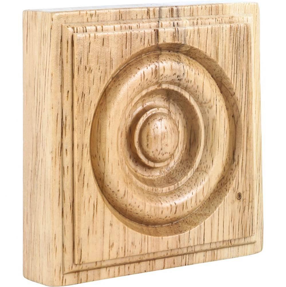 3-1/2&apos;&apos; W x 7/8&apos;&apos; D x 3-1/2&apos;&apos; H Rubberwood Traditional Rosette