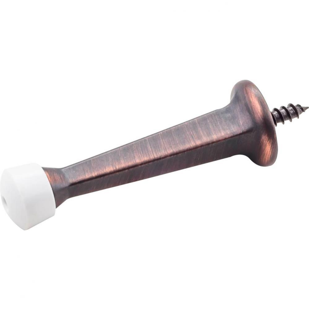 Solid Door Stop with Fixed Screw Attachment - Finish: Dark Brushed Antique Copper