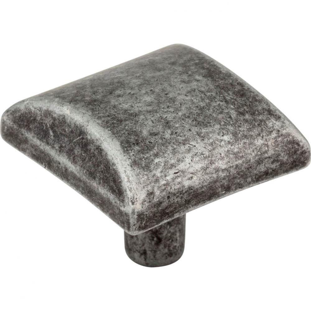 1-1/8&apos;&apos; Overall Length Distressed Antique Silver Square Glendale Cabinet Knob