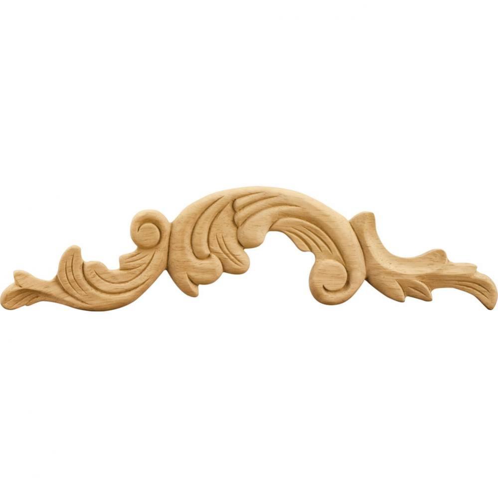 12-1/4&apos;&apos; W x 5/16&apos;&apos; D x 3&apos;&apos; H Right Pressed Rubberwood Acanthus Appl