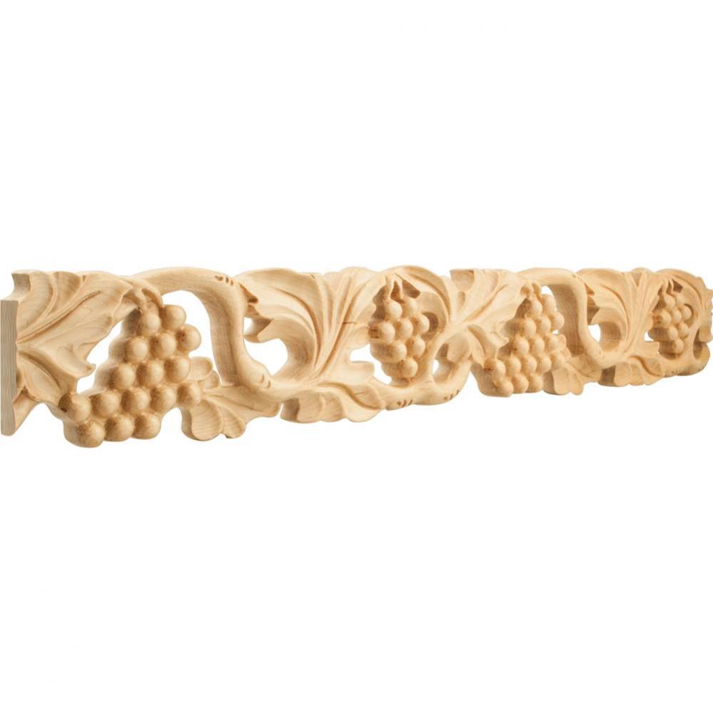 1&apos;&apos; D x 4&apos;&apos; H Alder Grape Hand Carved Moulding