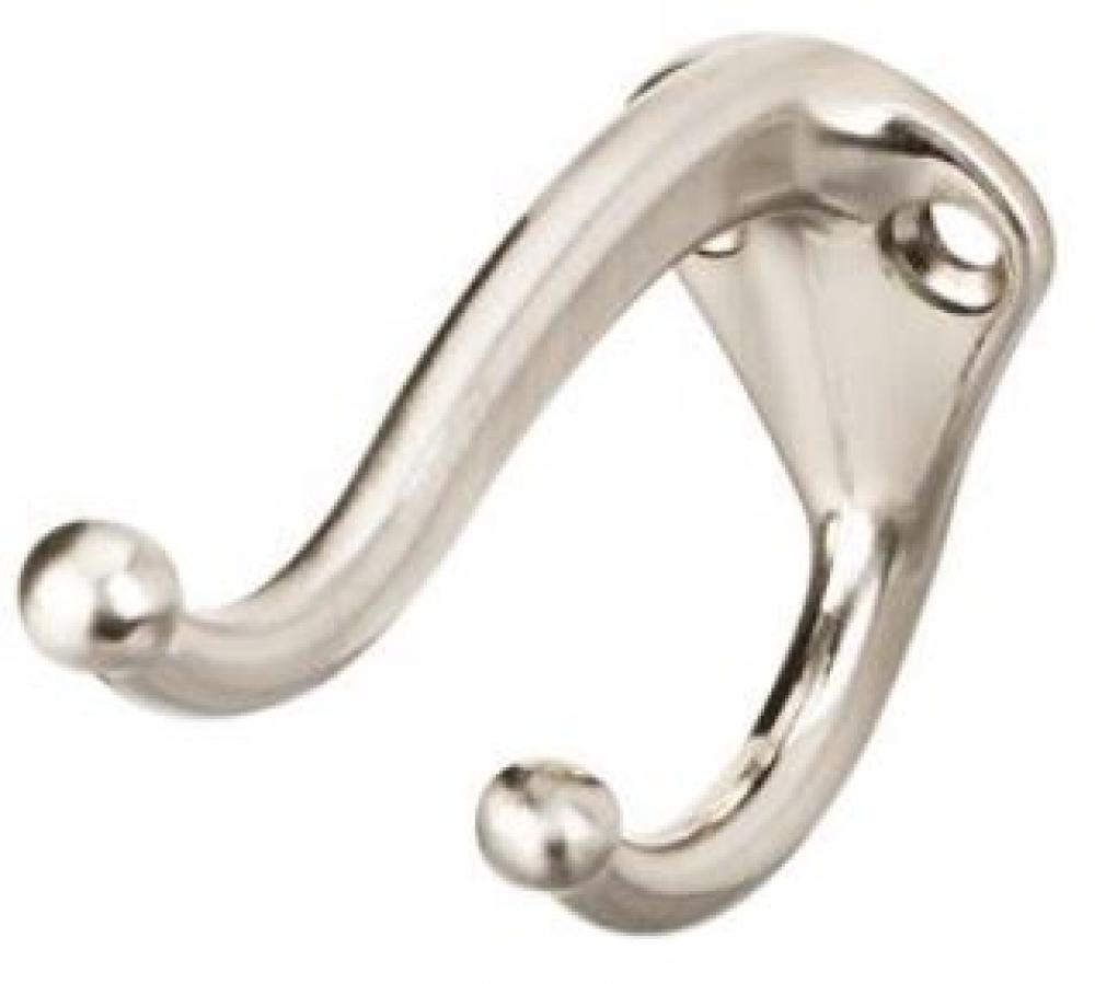 1-1/16&#39;&#39; x 1-1/2&#39;&#39; Robe/Coat/Hat Hook.  Finish: Satin Nickel