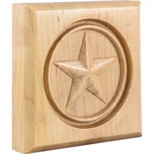 Hardware Resources SROS3RW - 4'' W x 7/8'' D x 4'' H Rubberwood Star Rosette