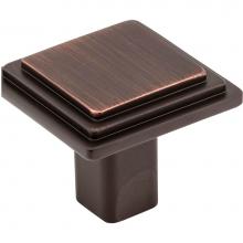 Hardware Resources 351L-DBAC - 1-1/4'' Overall Length Brushed Oil Rubbed Bronze Square Calloway Cabinet Knob